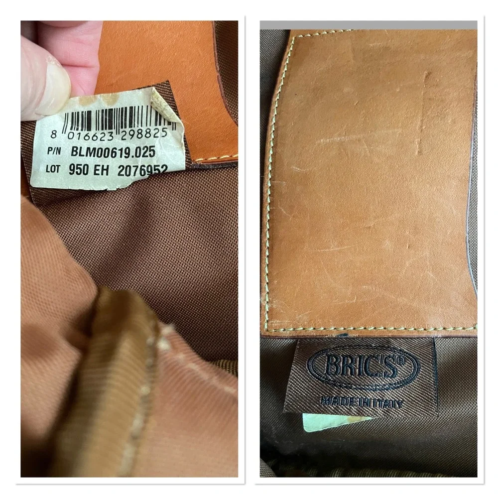 Brics Olive Distressed Flocked Pebble Leather Briefcase Laptop Tote Bag‎ Luxury